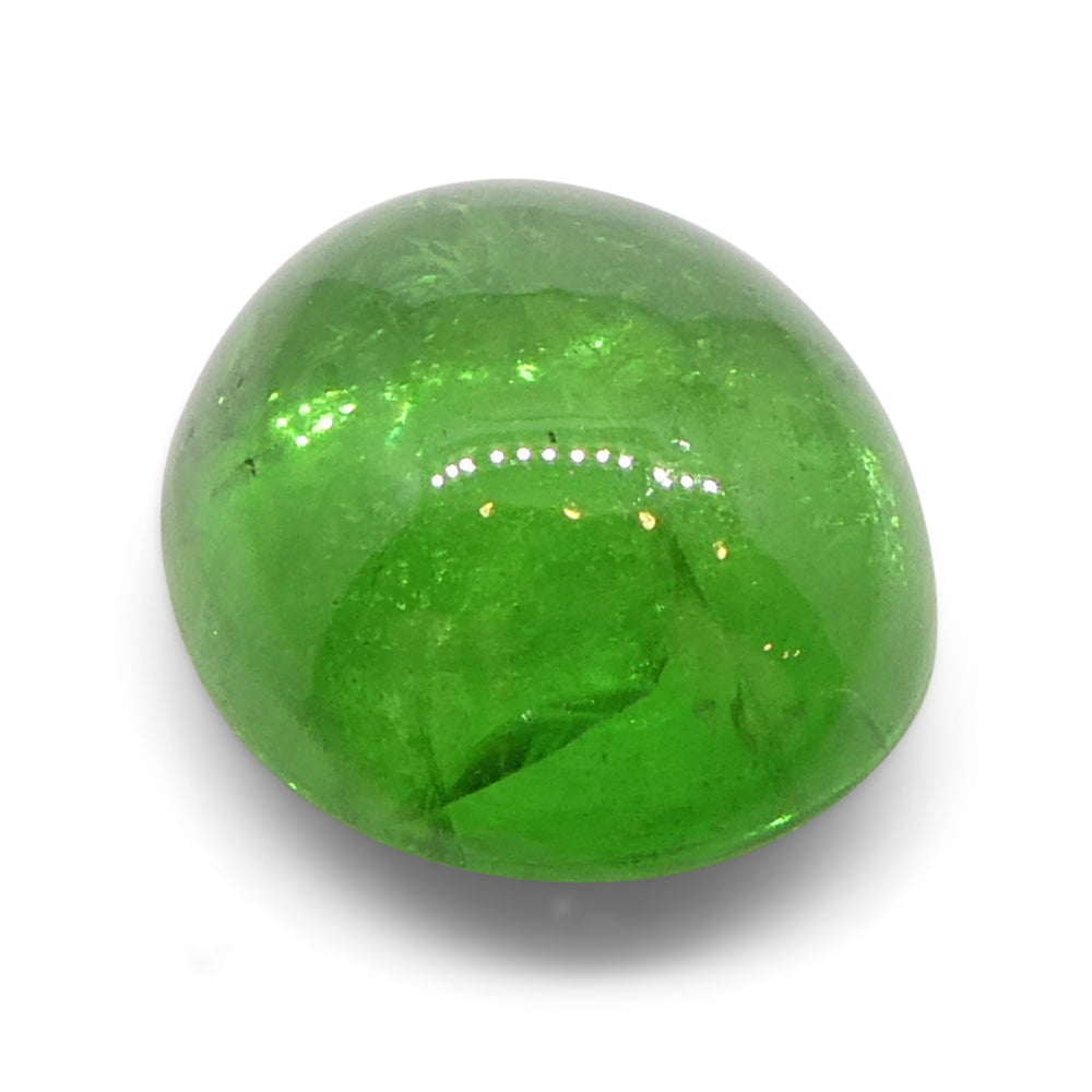 1.34ct Oval Cabochon Green Tsavorite Garnet from Kenya, Unheated - Skyjems Wholesale Gemstones