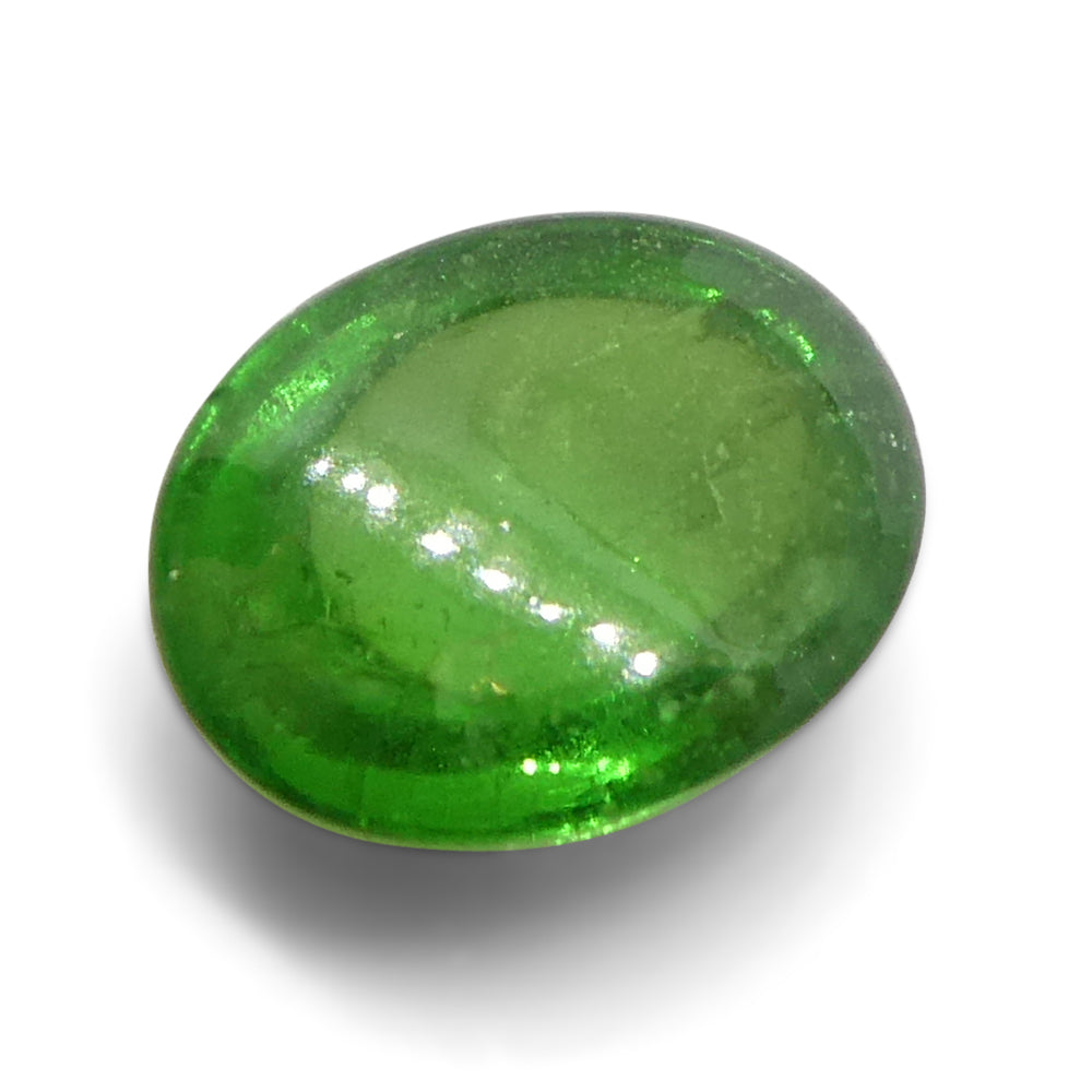 1.34ct Oval Cabochon Green Tsavorite Garnet from Kenya, Unheated - Skyjems Wholesale Gemstones