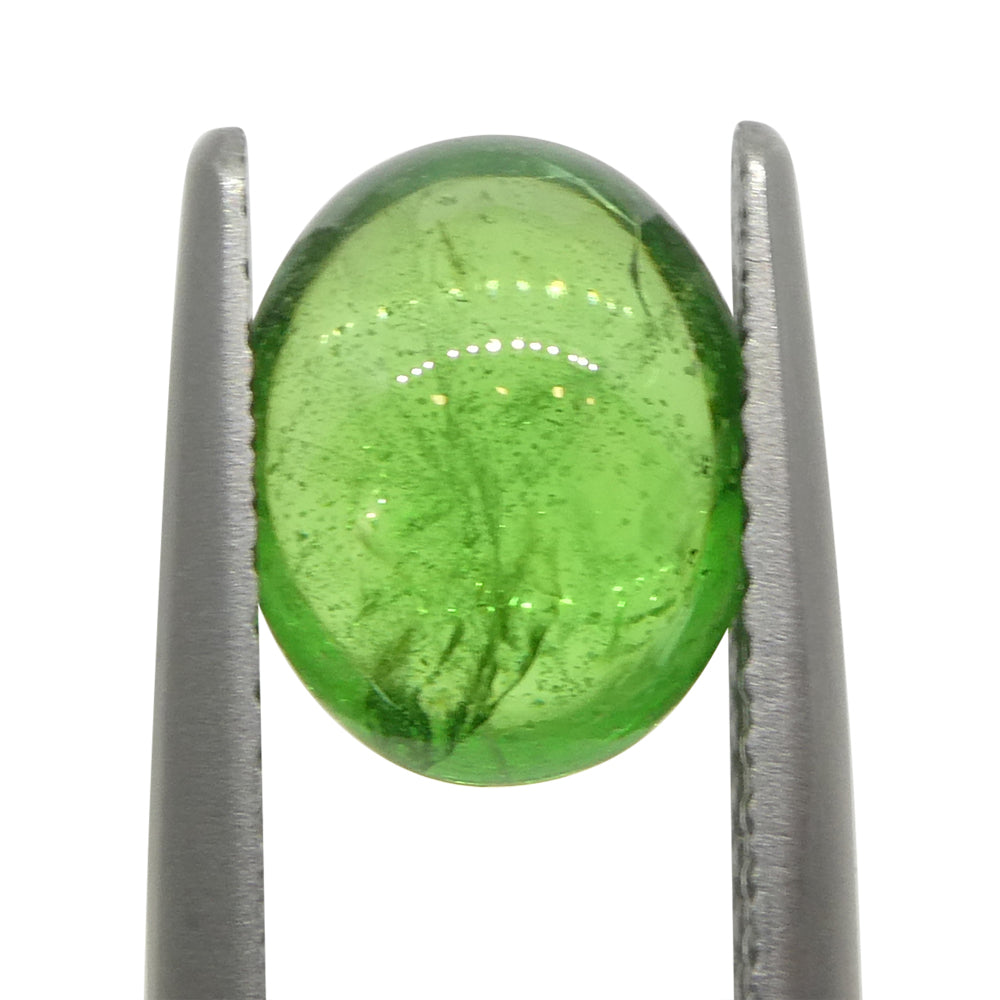 1.34ct Oval Cabochon Green Tsavorite Garnet from Kenya, Unheated - Skyjems Wholesale Gemstones