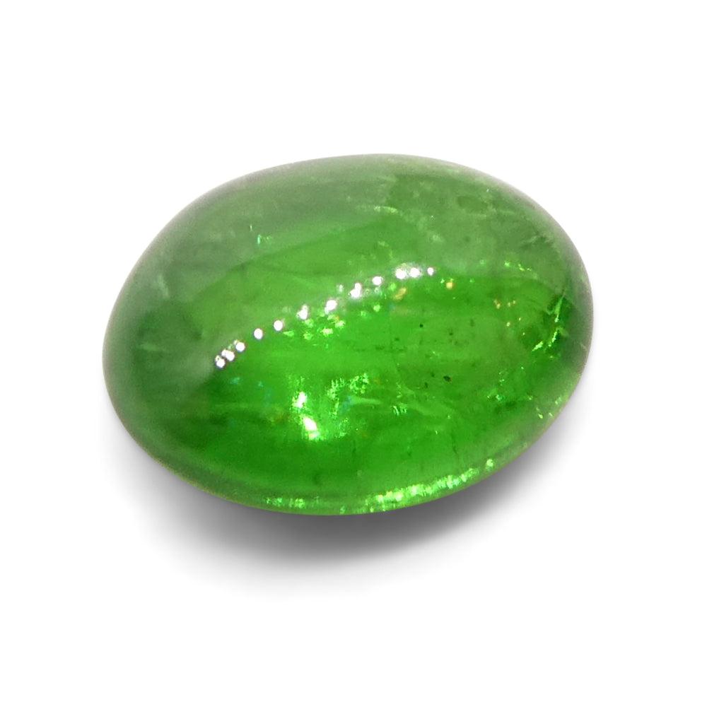 3.22ct Oval Cabochon Green Tsavorite Garnet from Kenya, Unheated - Skyjems Wholesale Gemstones