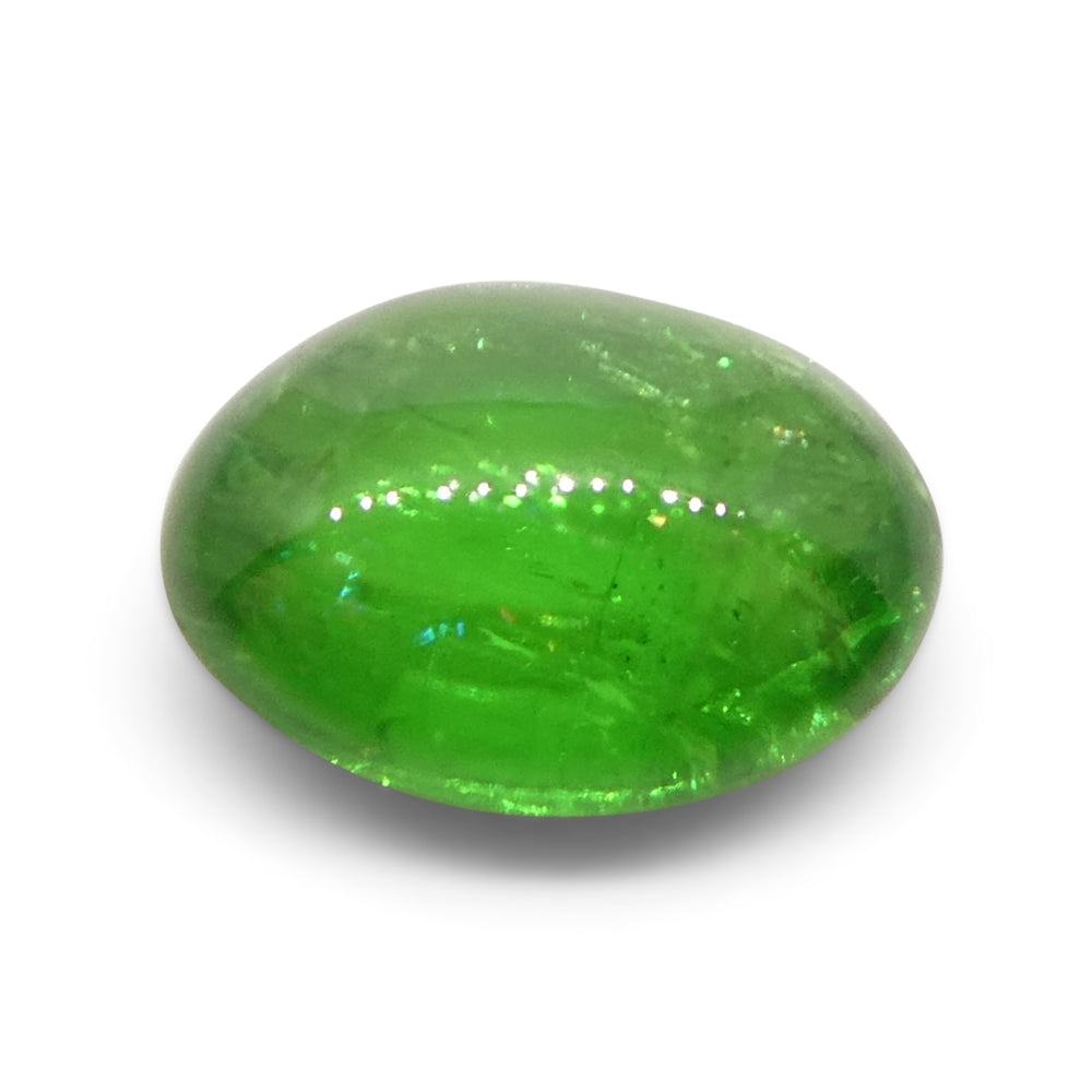 3.22ct Oval Cabochon Green Tsavorite Garnet from Kenya, Unheated - Skyjems Wholesale Gemstones