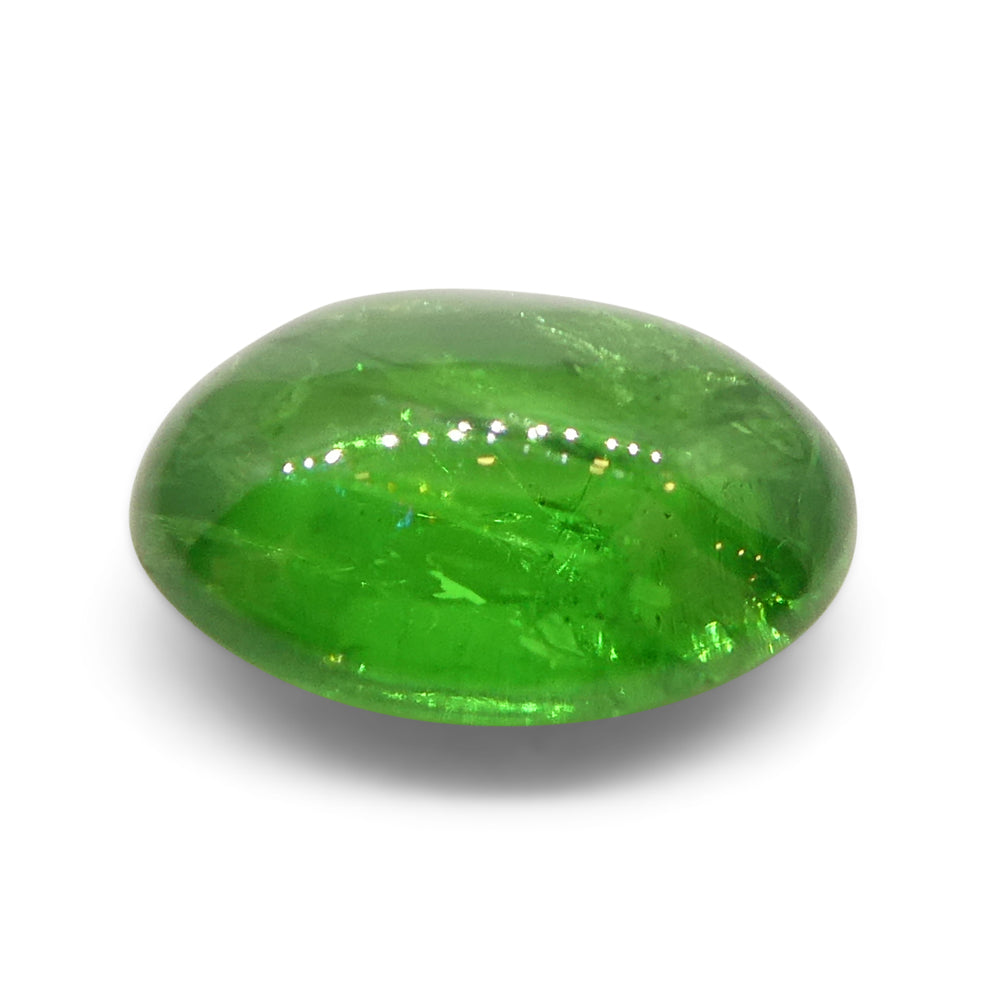 3.22ct Oval Cabochon Green Tsavorite Garnet from Kenya, Unheated - Skyjems Wholesale Gemstones