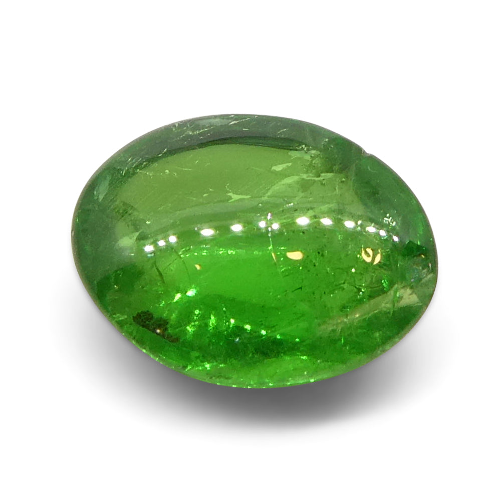 3.22ct Oval Cabochon Green Tsavorite Garnet from Kenya, Unheated - Skyjems Wholesale Gemstones