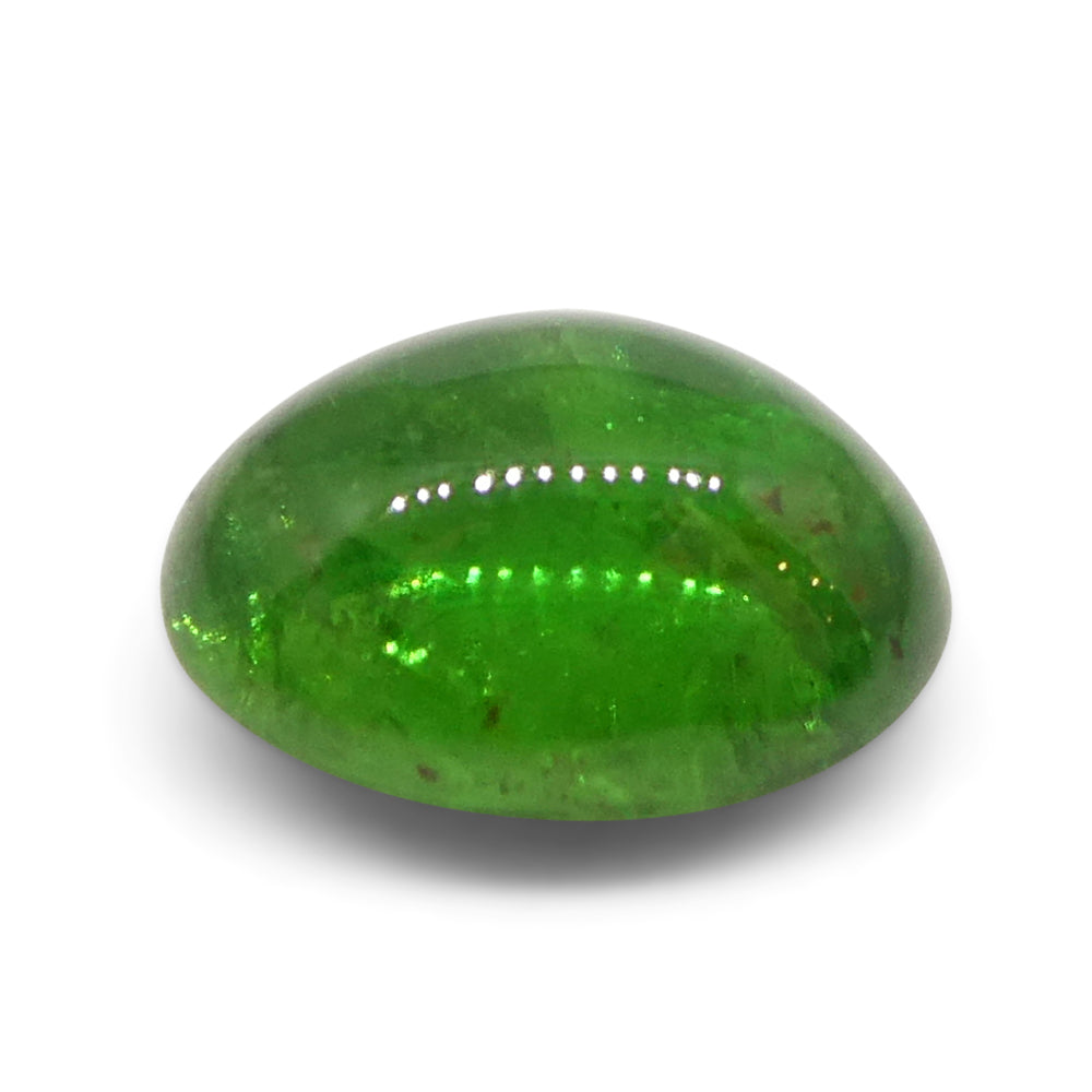 0.87ct Oval Cabochon Green Tsavorite Garnet from Kenya, Unheated - Skyjems Wholesale Gemstones