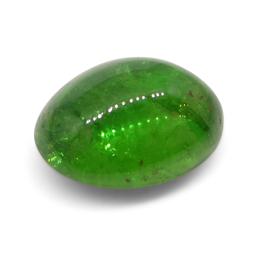 0.87ct Oval Cabochon Green Tsavorite Garnet from Kenya, Unheated - Skyjems Wholesale Gemstones