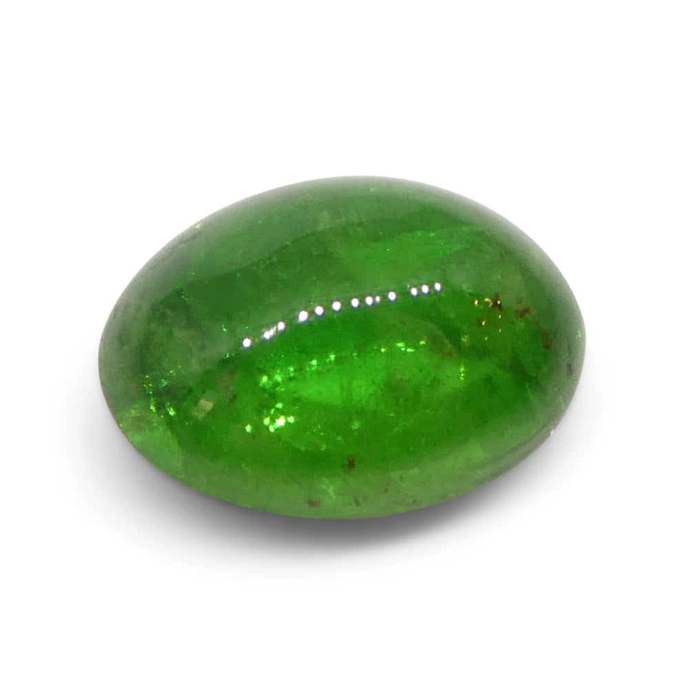 0.87ct Oval Cabochon Green Tsavorite Garnet from Kenya, Unheated - Skyjems Wholesale Gemstones