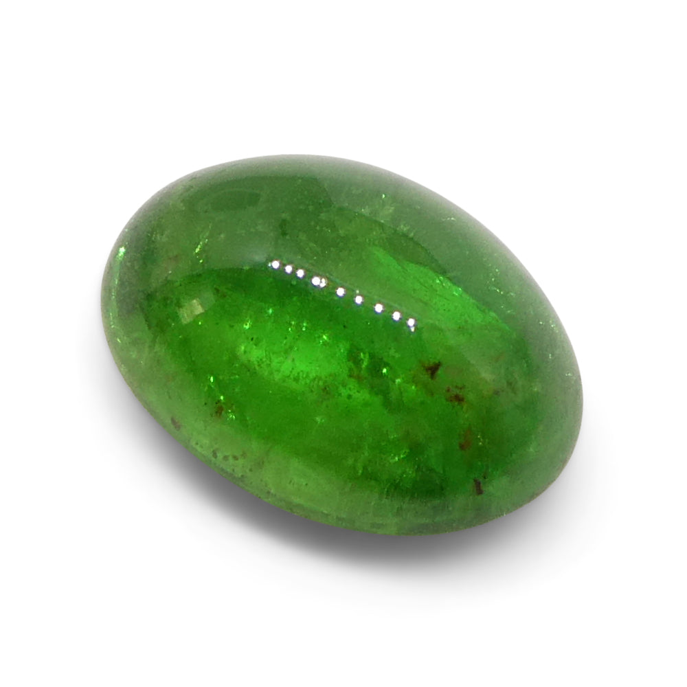 0.87ct Oval Cabochon Green Tsavorite Garnet from Kenya, Unheated - Skyjems Wholesale Gemstones