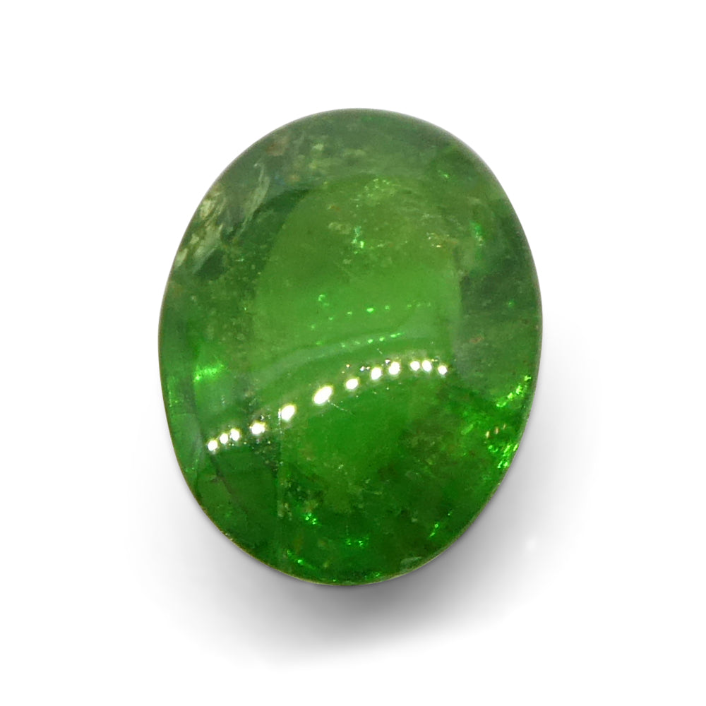 0.87ct Oval Cabochon Green Tsavorite Garnet from Kenya, Unheated - Skyjems Wholesale Gemstones