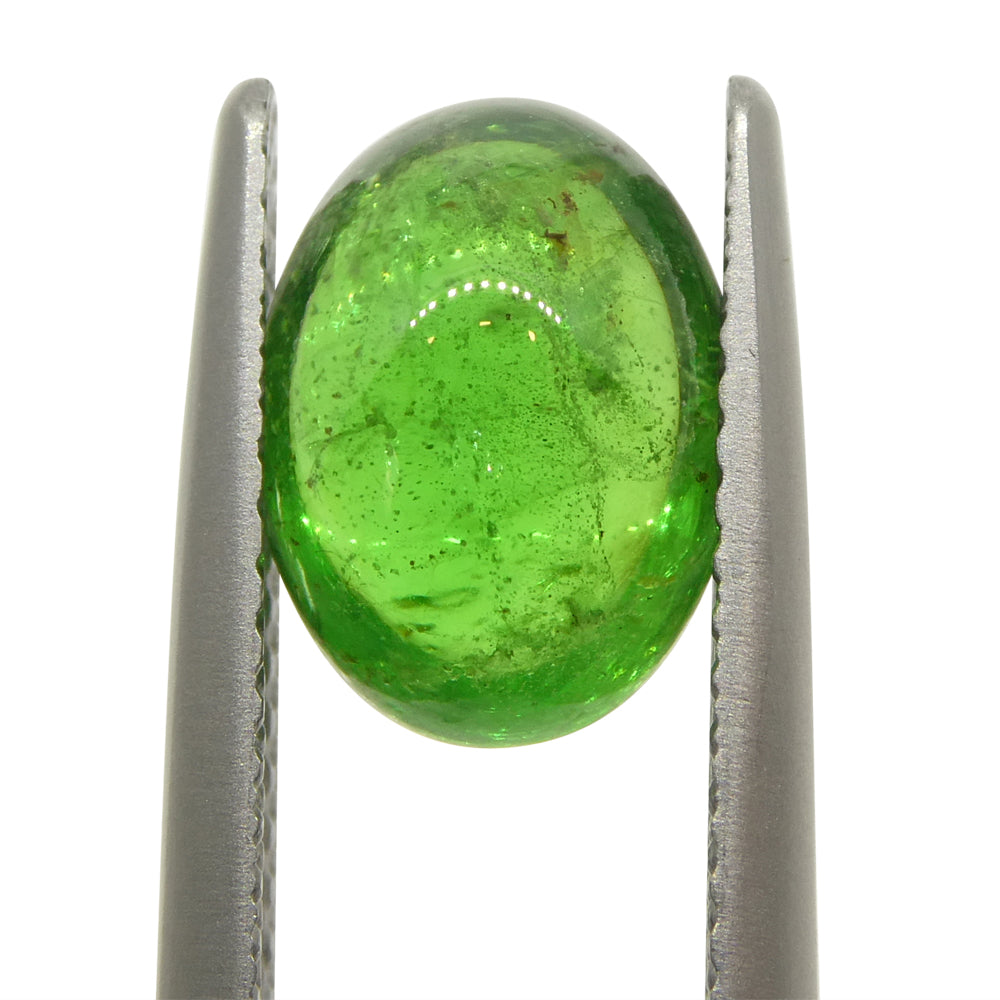 0.87ct Oval Cabochon Green Tsavorite Garnet from Kenya, Unheated - Skyjems Wholesale Gemstones