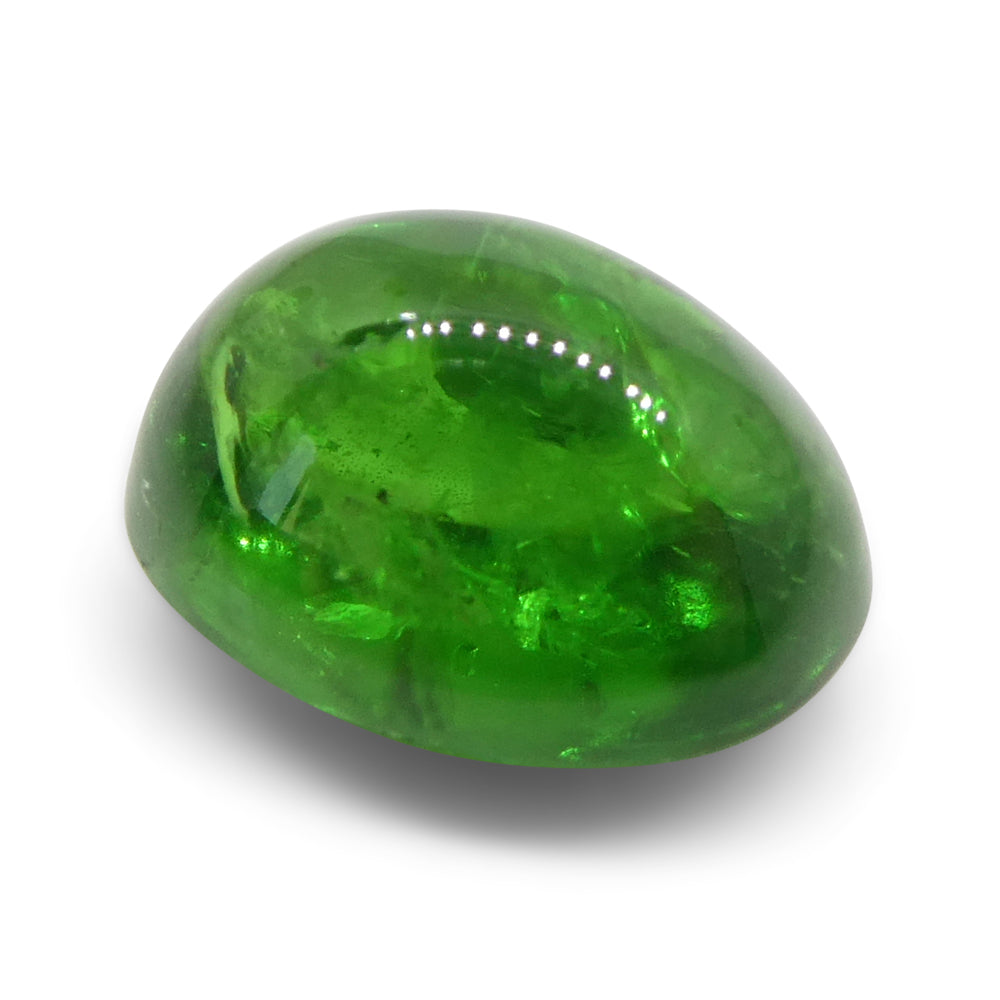 3.09ct Oval Cabochon Green Tsavorite Garnet from Kenya, Unheated - Skyjems Wholesale Gemstones