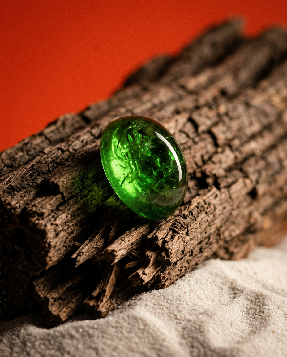 3.09ct Green Tsavorite Garnet Cabochon from Kenya - Unheated Premium Gemstone by SkyJems