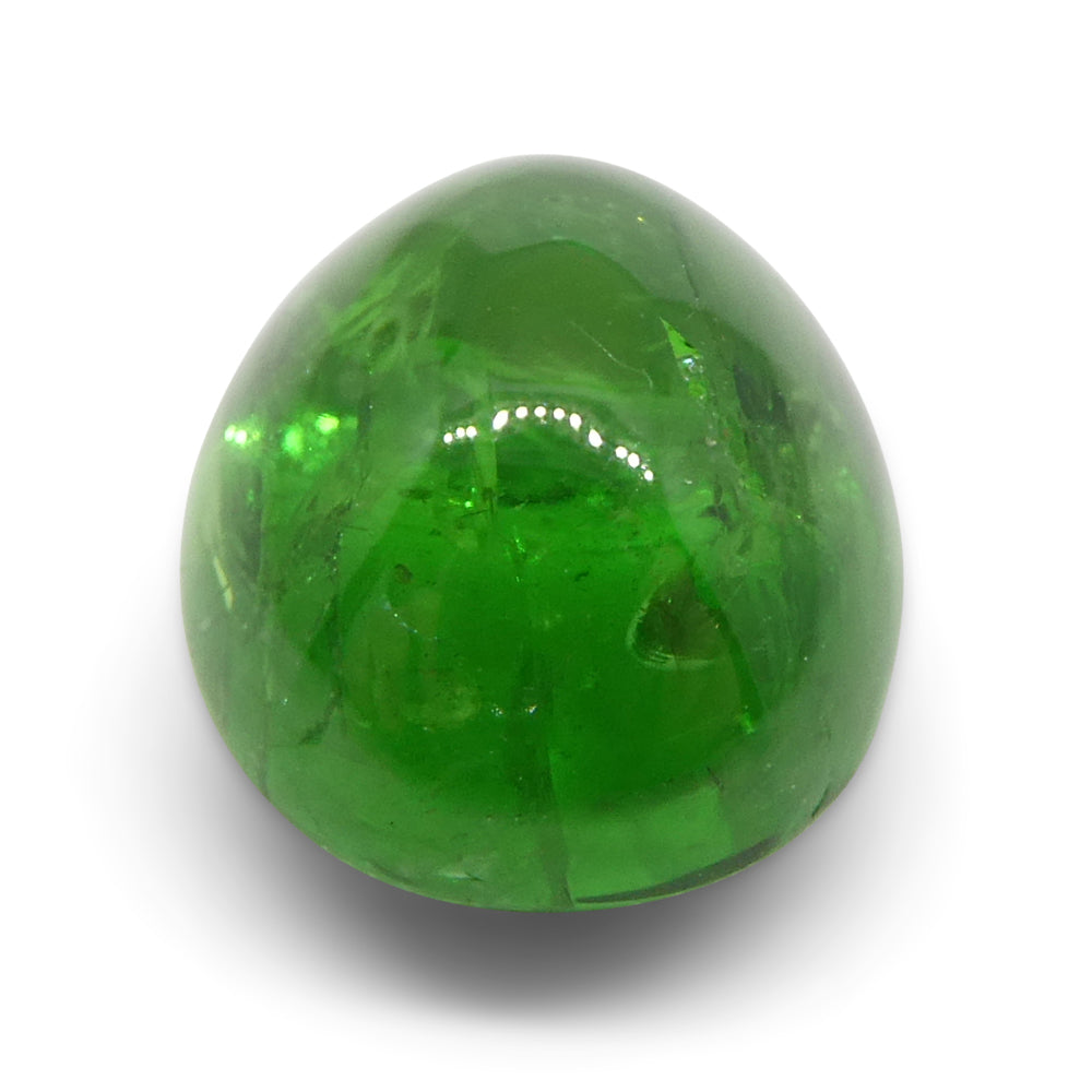 3.09ct Oval Cabochon Green Tsavorite Garnet from Kenya, Unheated - Skyjems Wholesale Gemstones