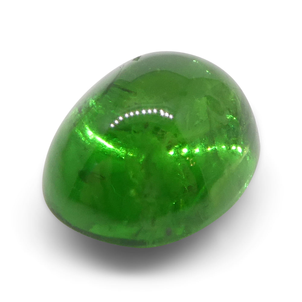 3.09ct Oval Cabochon Green Tsavorite Garnet from Kenya, Unheated - Skyjems Wholesale Gemstones