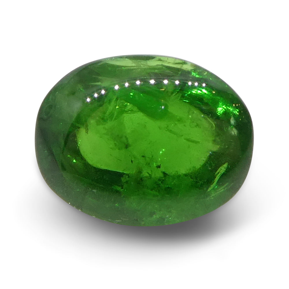 3.09ct Oval Cabochon Green Tsavorite Garnet from Kenya, Unheated - Skyjems Wholesale Gemstones