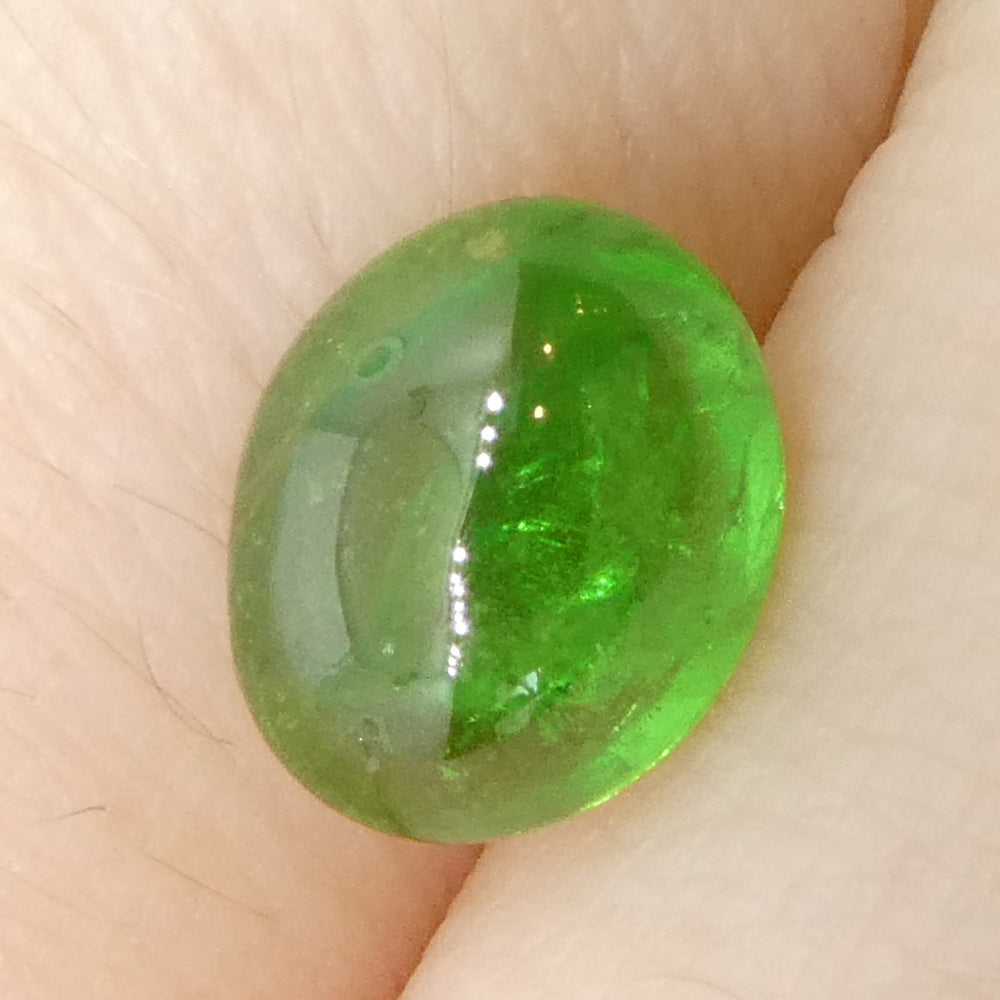 1.69ct Oval Cabochon Green Tsavorite Garnet from Kenya, Unheated - Skyjems Wholesale Gemstones