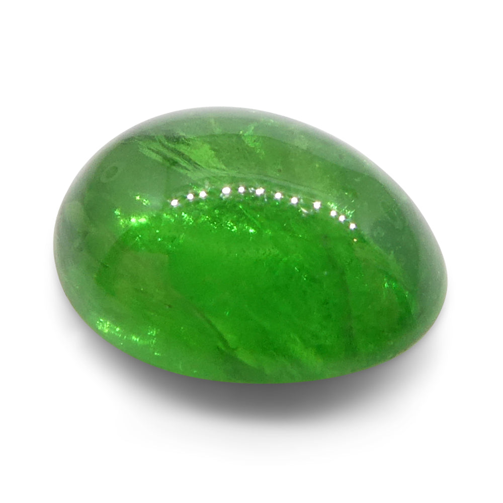 1.69ct Oval Cabochon Green Tsavorite Garnet from Kenya, Unheated - Skyjems Wholesale Gemstones