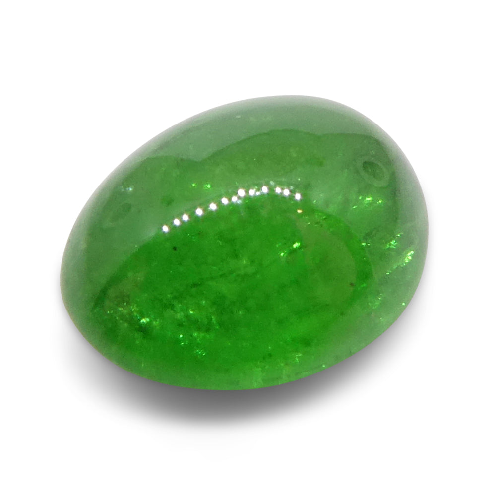 1.69ct Oval Cabochon Green Tsavorite Garnet from Kenya, Unheated - Skyjems Wholesale Gemstones