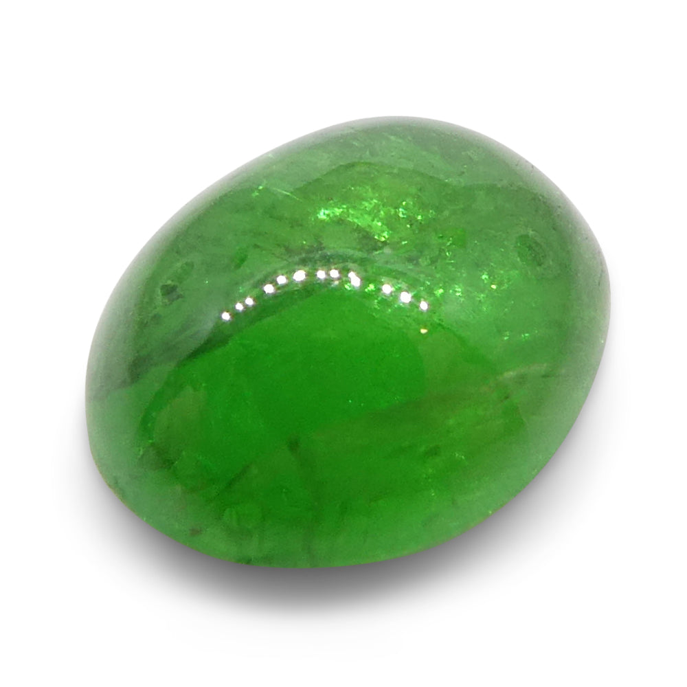 1.69ct Oval Cabochon Green Tsavorite Garnet from Kenya, Unheated - Skyjems Wholesale Gemstones