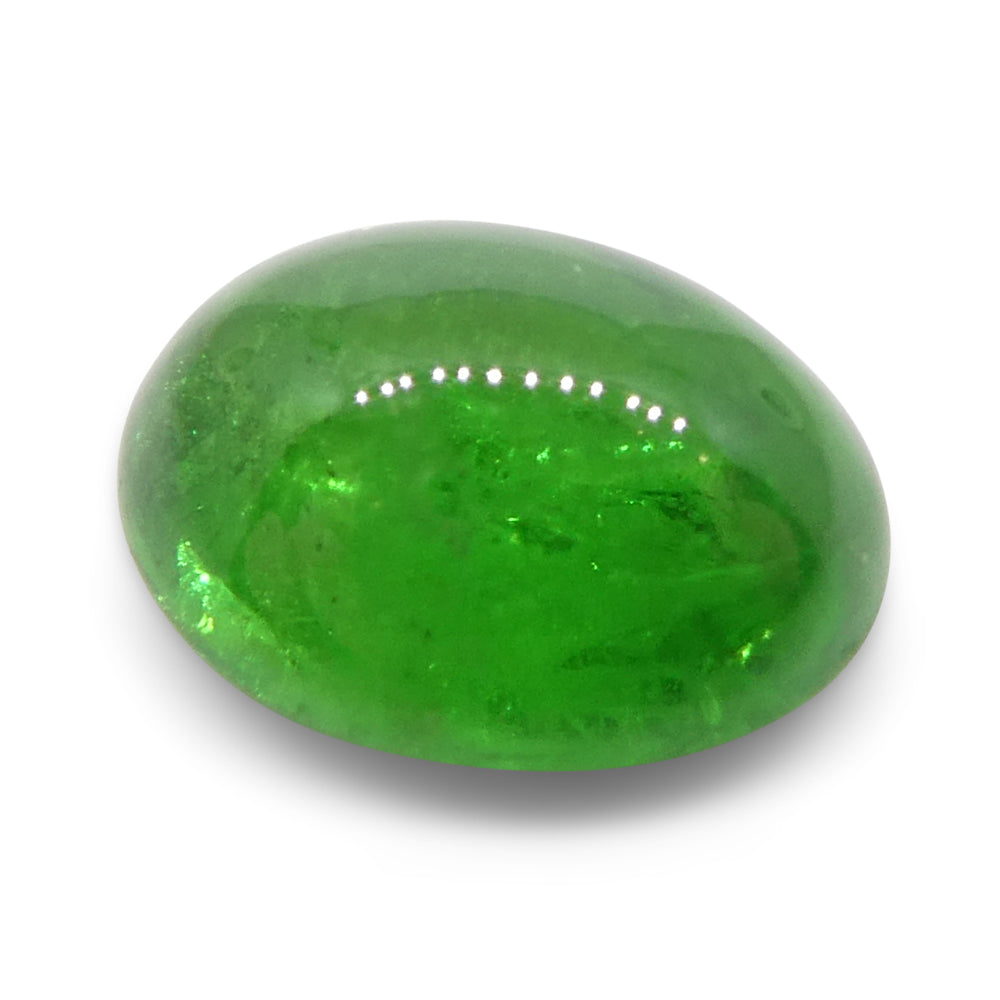 1.69ct Oval Cabochon Green Tsavorite Garnet from Kenya, Unheated - Skyjems Wholesale Gemstones