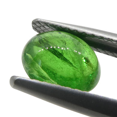 1.69ct Oval Cabochon Green Tsavorite Garnet from Kenya, Unheated - Skyjems Wholesale Gemstones