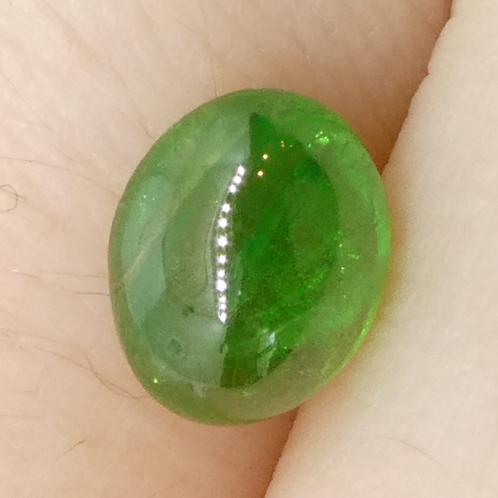 1.69ct Oval Cabochon Green Tsavorite Garnet from Kenya, Unheated - Skyjems Wholesale Gemstones