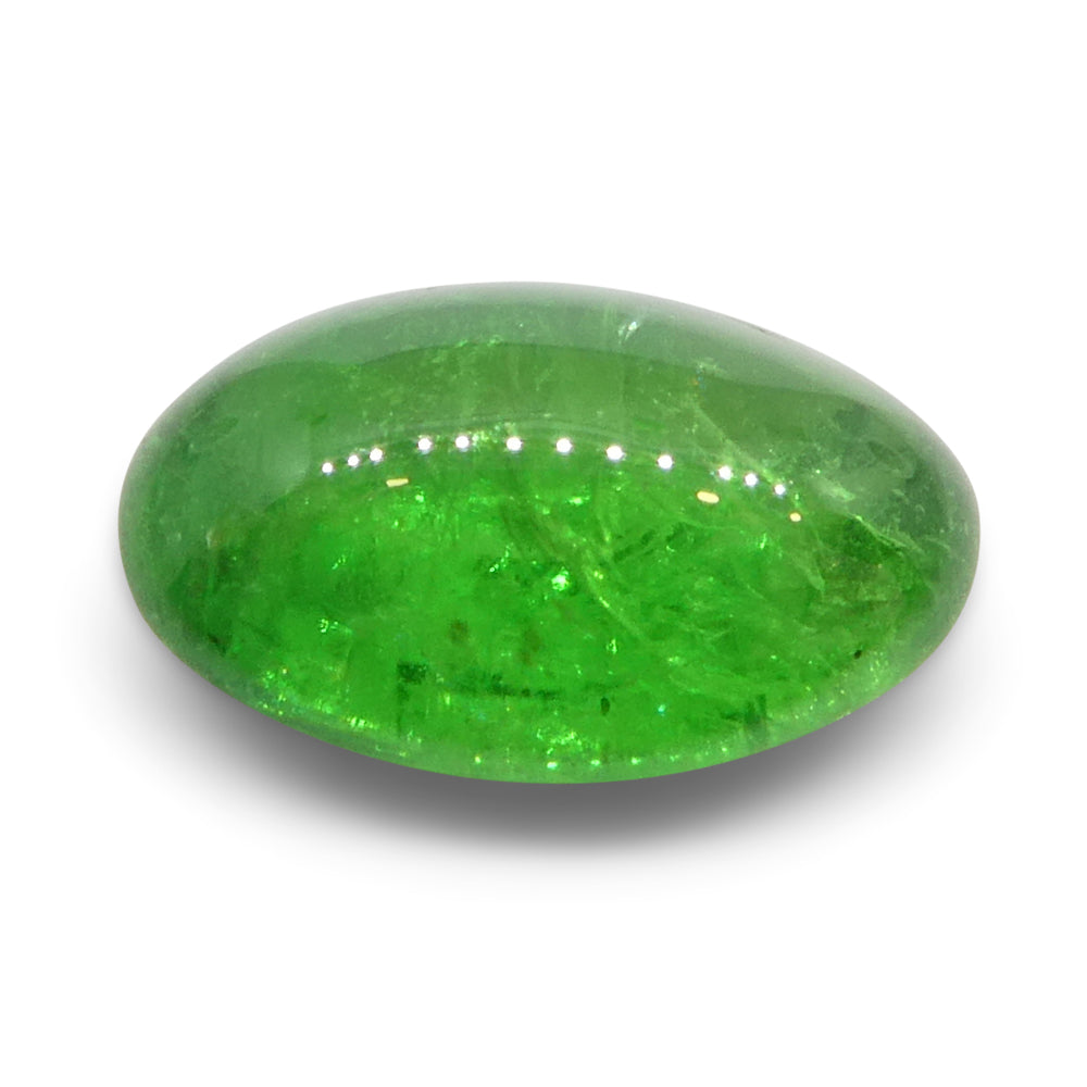 2.22ct Green Tsavorite Garnet Cabochon from Kenya, unheated premium gemstone by SkyJems Canadian gem experts