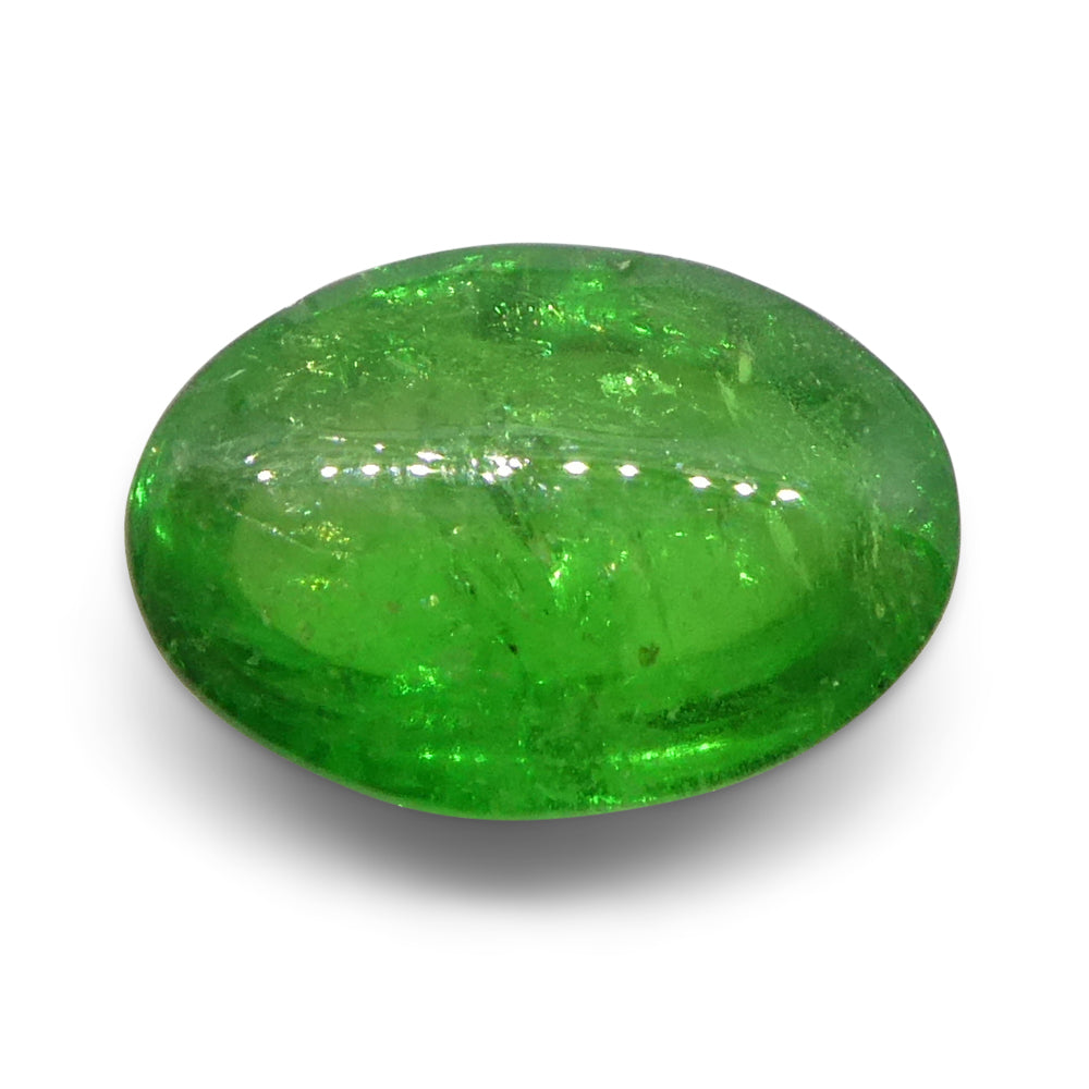 2.22ct Oval Cabochon Green Tsavorite Garnet from Kenya, Unheated - Skyjems Wholesale Gemstones