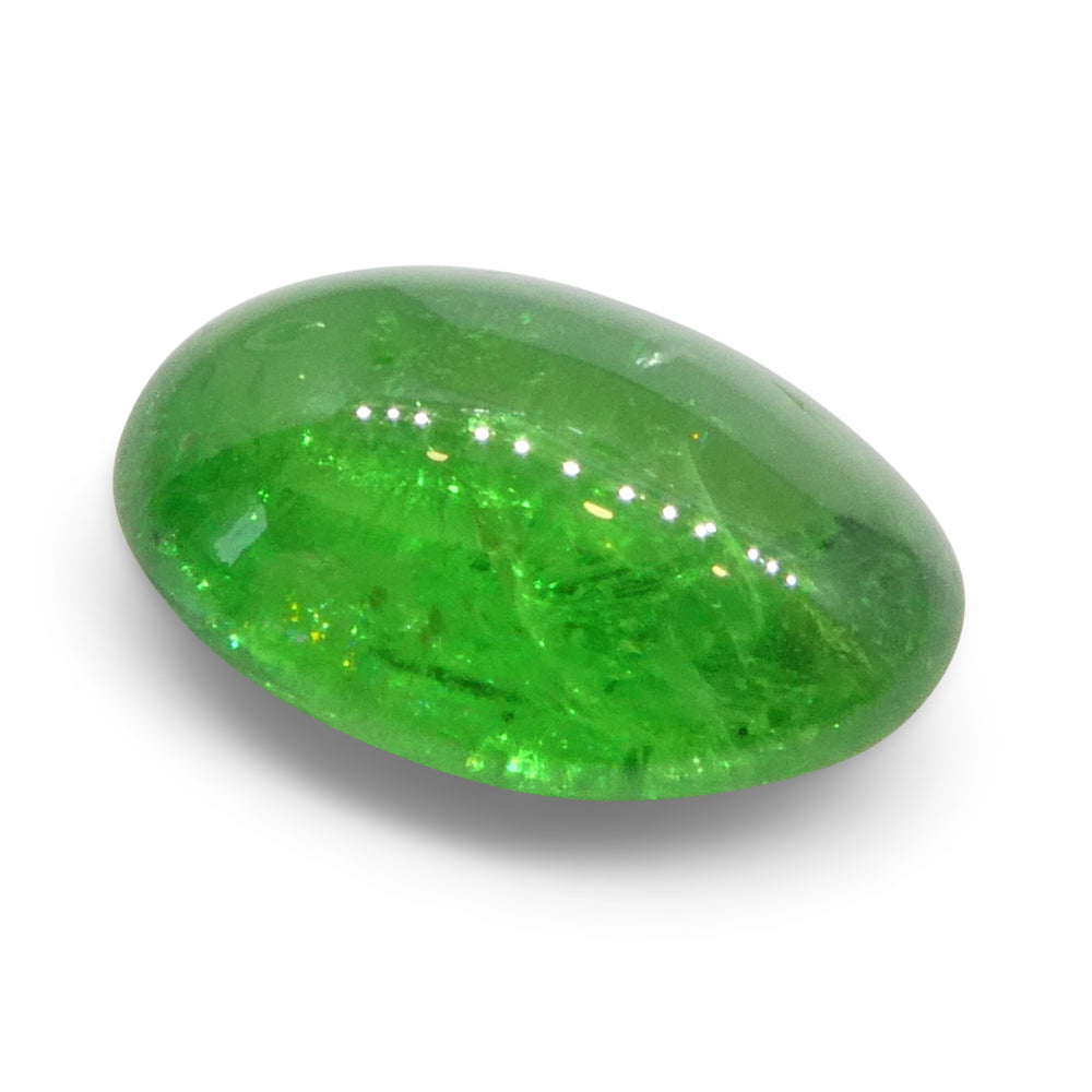 2.22ct Oval Cabochon Green Tsavorite Garnet from Kenya, Unheated - Skyjems Wholesale Gemstones