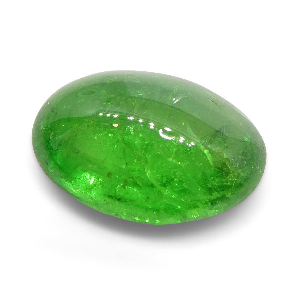 2.22ct Oval Cabochon Green Tsavorite Garnet from Kenya, Unheated - Skyjems Wholesale Gemstones