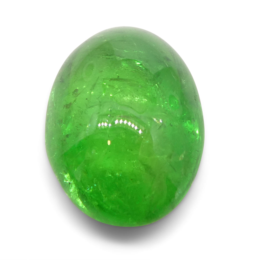 2.22ct Oval Cabochon Green Tsavorite Garnet from Kenya, Unheated - Skyjems Wholesale Gemstones