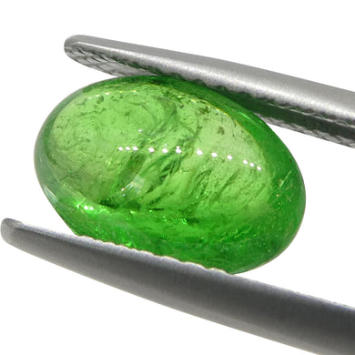 2.22ct Oval Cabochon Green Tsavorite Garnet from Kenya, Unheated - Skyjems Wholesale Gemstones