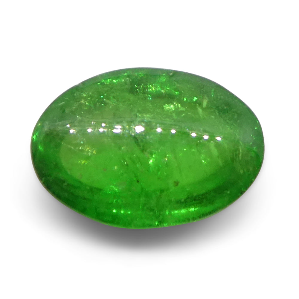 2.22ct Oval Cabochon Green Tsavorite Garnet from Kenya, Unheated - Skyjems Wholesale Gemstones