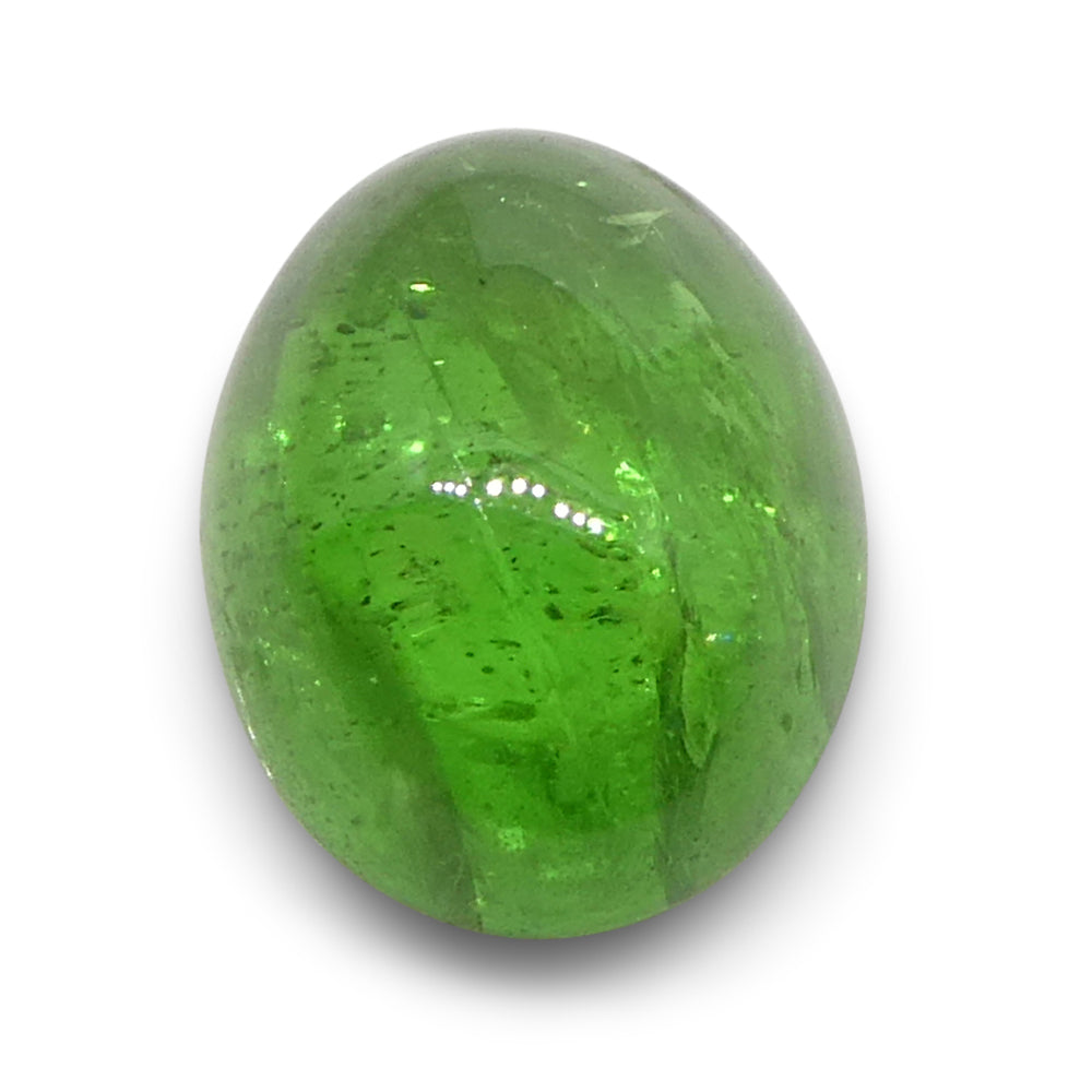 2.06ct Green Tsavorite Garnet Cabochon from Kenya, unheated premium gemstone by SkyJems Canadian gem specialists