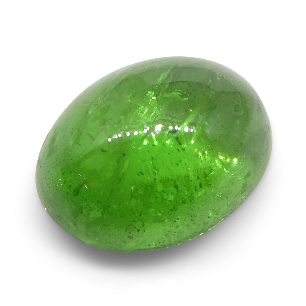 2.06ct Oval Cabochon Green Tsavorite Garnet from Kenya, Unheated - Skyjems Wholesale Gemstones