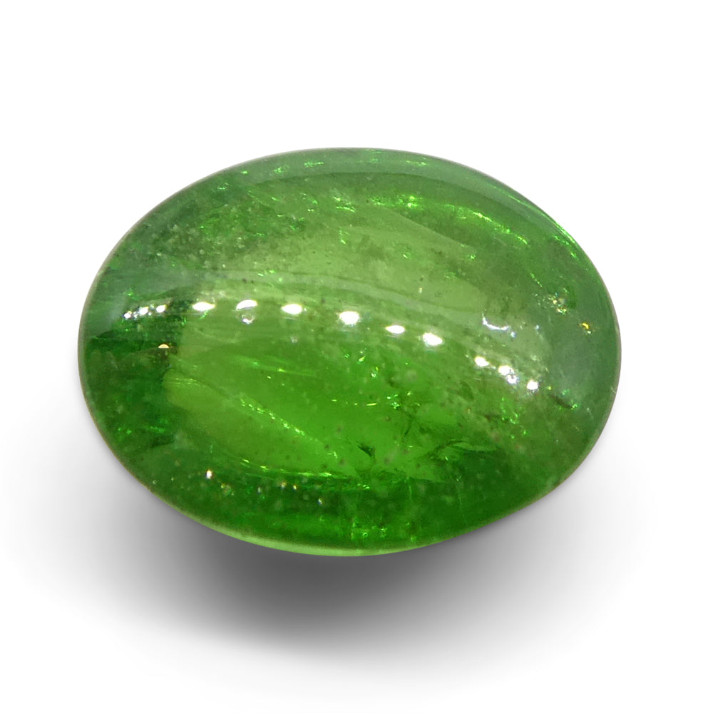 2.06ct Oval Cabochon Green Tsavorite Garnet from Kenya, Unheated - Skyjems Wholesale Gemstones