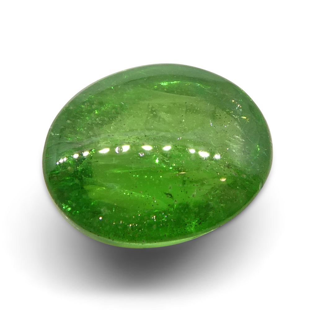 2.06ct Oval Cabochon Green Tsavorite Garnet from Kenya, Unheated - Skyjems Wholesale Gemstones