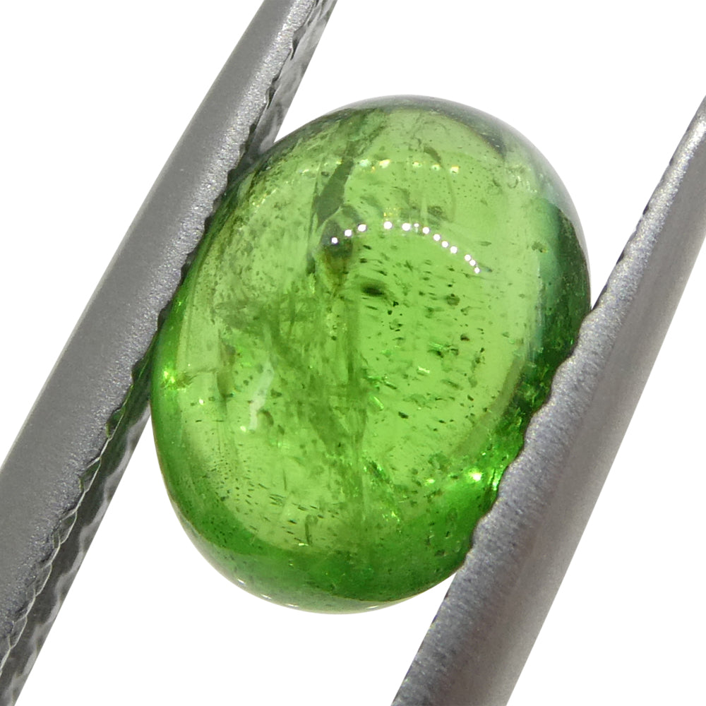 2.06ct Oval Cabochon Green Tsavorite Garnet from Kenya, Unheated - Skyjems Wholesale Gemstones