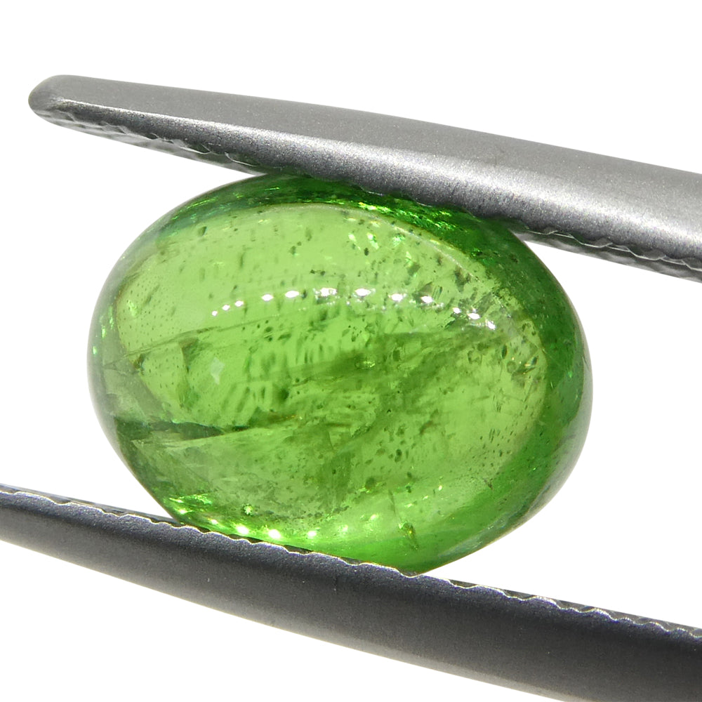 2.06ct Oval Cabochon Green Tsavorite Garnet from Kenya, Unheated - Skyjems Wholesale Gemstones