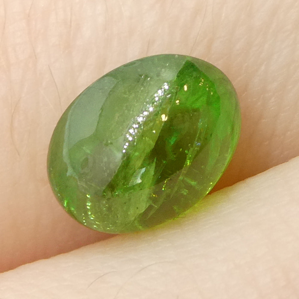 2.06ct Oval Cabochon Green Tsavorite Garnet from Kenya, Unheated - Skyjems Wholesale Gemstones