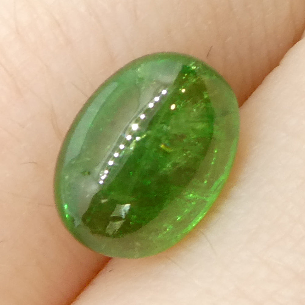 2.35ct Oval Cabochon Green Tsavorite Garnet from Kenya, Unheated - Skyjems Wholesale Gemstones