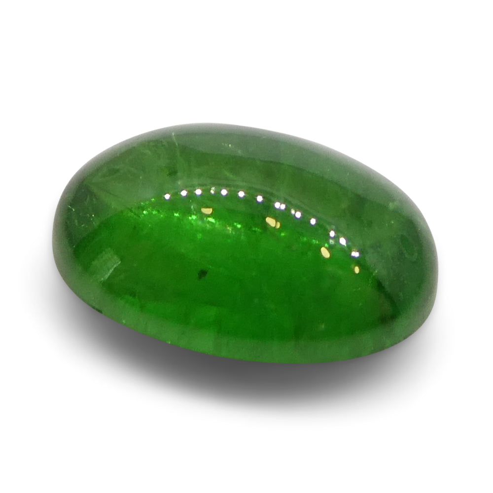 2.35ct Oval Cabochon Green Tsavorite Garnet from Kenya, Unheated - Skyjems Wholesale Gemstones