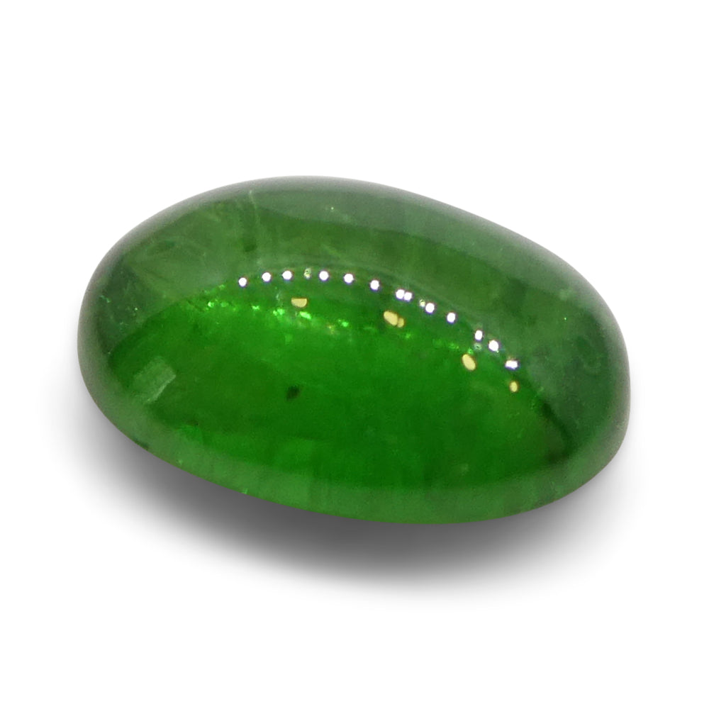 2.35ct Oval Cabochon Green Tsavorite Garnet from Kenya, Unheated - Skyjems Wholesale Gemstones