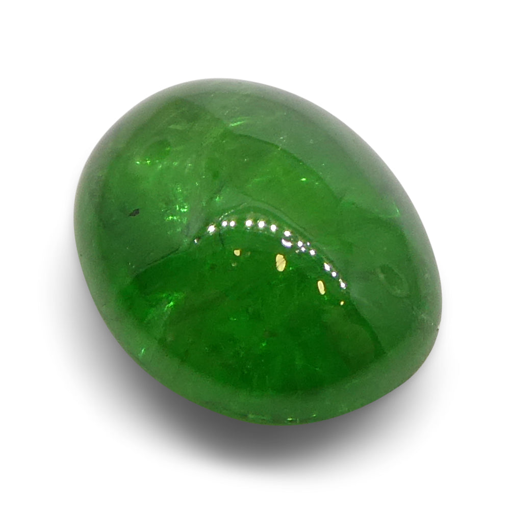 2.35ct Oval Cabochon Green Tsavorite Garnet from Kenya, Unheated - Skyjems Wholesale Gemstones