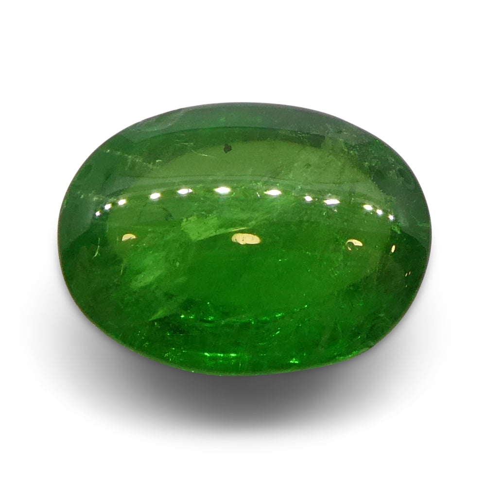 2.35ct Oval Cabochon Green Tsavorite Garnet from Kenya, Unheated - Skyjems Wholesale Gemstones