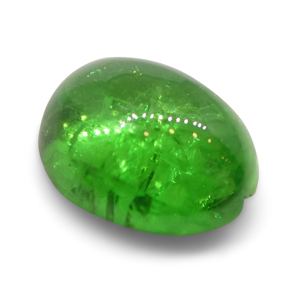 1.23ct Oval Cabochon Green Tsavorite Garnet from Kenya, Unheated - Skyjems Wholesale Gemstones