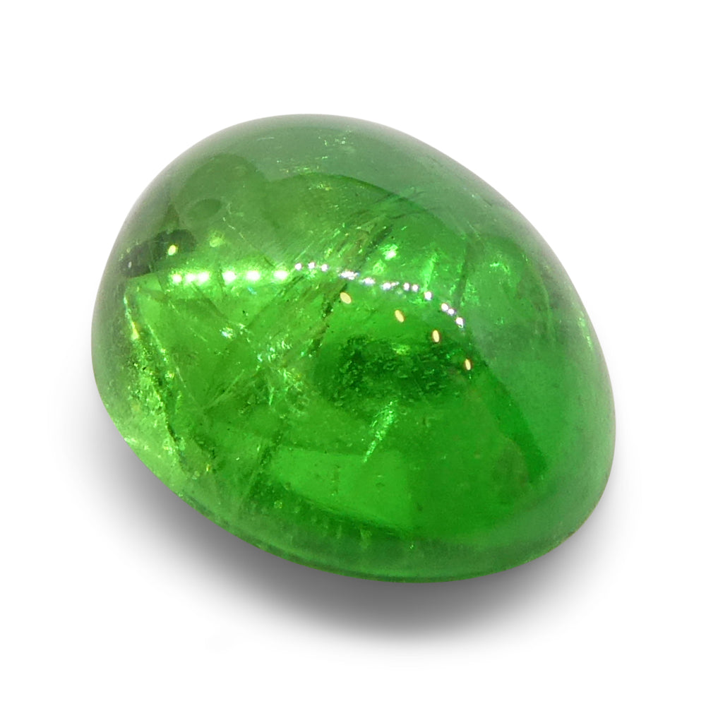 1.23ct Oval Cabochon Green Tsavorite Garnet from Kenya, Unheated - Skyjems Wholesale Gemstones