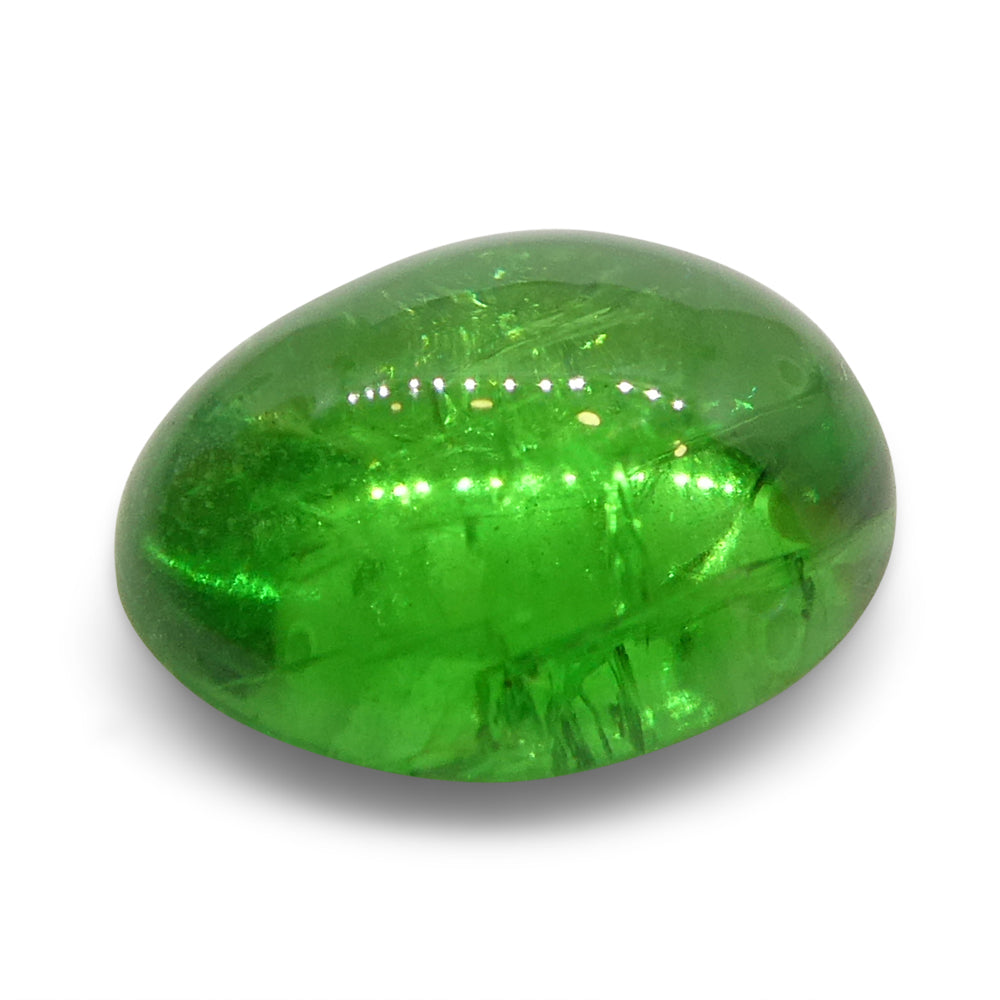 1.23ct Oval Cabochon Green Tsavorite Garnet from Kenya, Unheated - Skyjems Wholesale Gemstones