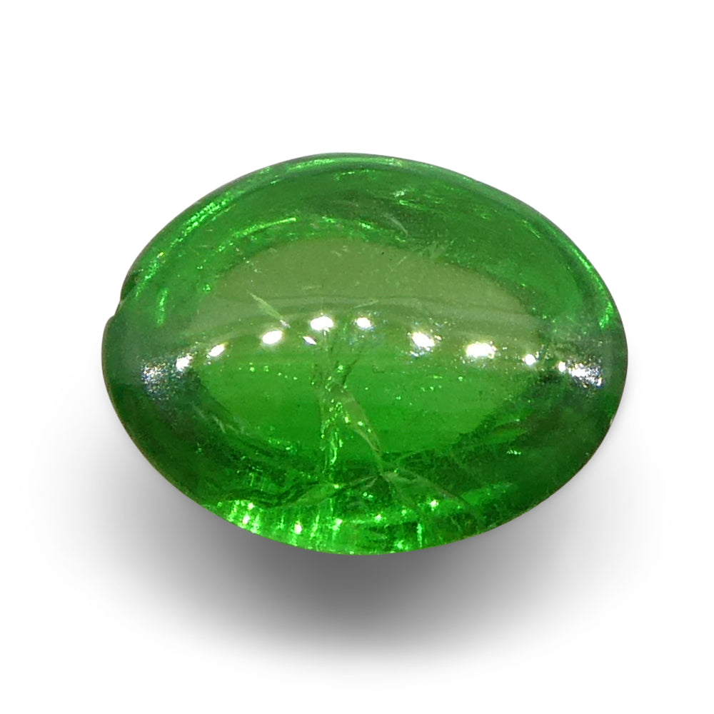 1.23ct Oval Cabochon Green Tsavorite Garnet from Kenya, Unheated - Skyjems Wholesale Gemstones