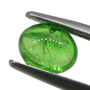 1.23ct Oval Cabochon Green Tsavorite Garnet from Kenya, Unheated - Skyjems Wholesale Gemstones