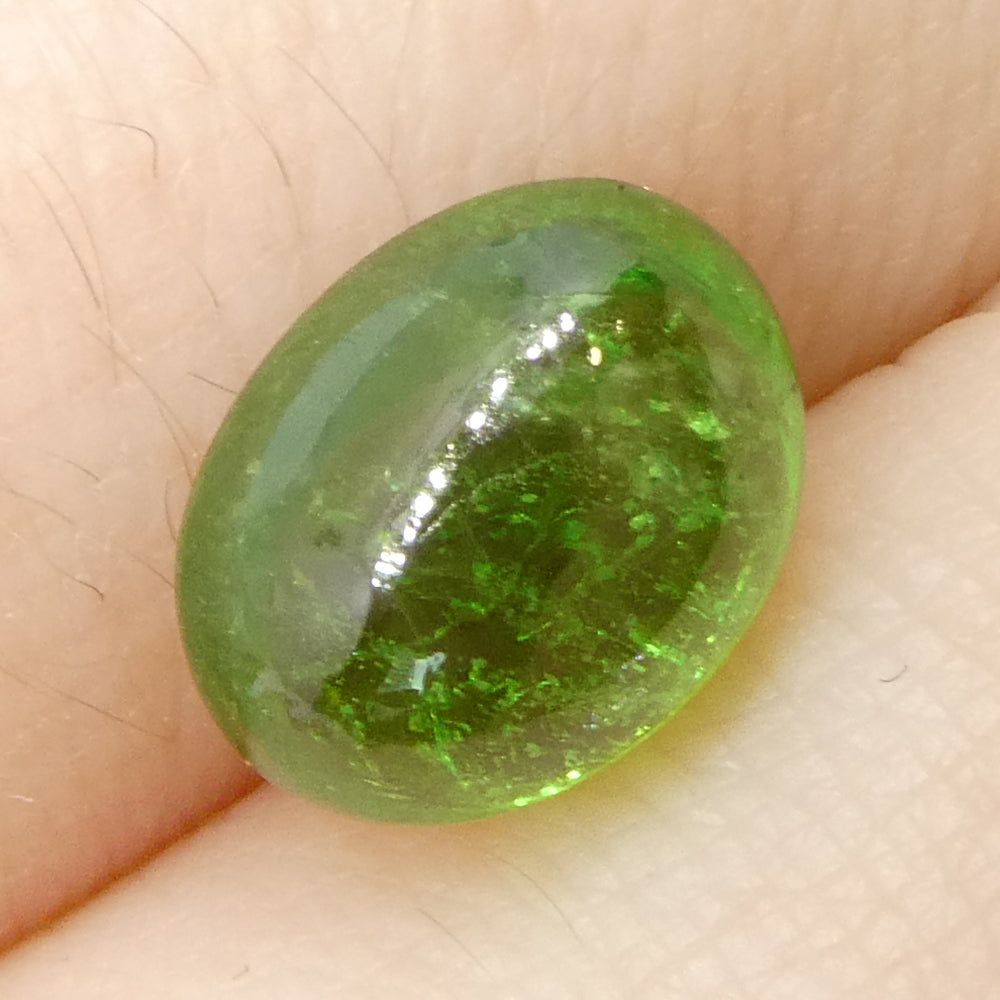 2.79ct Oval Cabochon Green Tsavorite Garnet from Kenya, Unheated - Skyjems Wholesale Gemstones